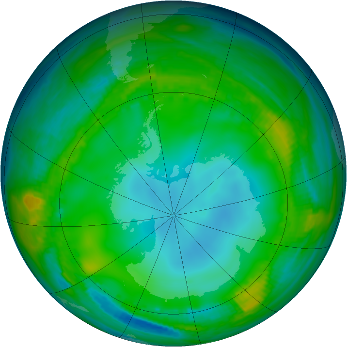 Antarctic ozone map for 04 June 1983